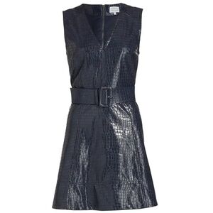 NWT TANYA TAYLOR Reina Belted Faux Leather Minidress - Blue
Croc. SZ 0